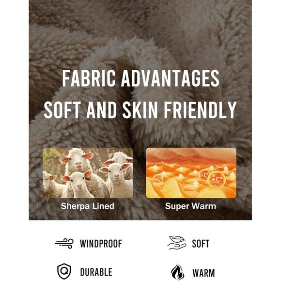 Mens CottonOrangeWhite Sherpa Lined Button Down Flannel Shirt Jacket Plaid Soft. - Picture 7 of 8